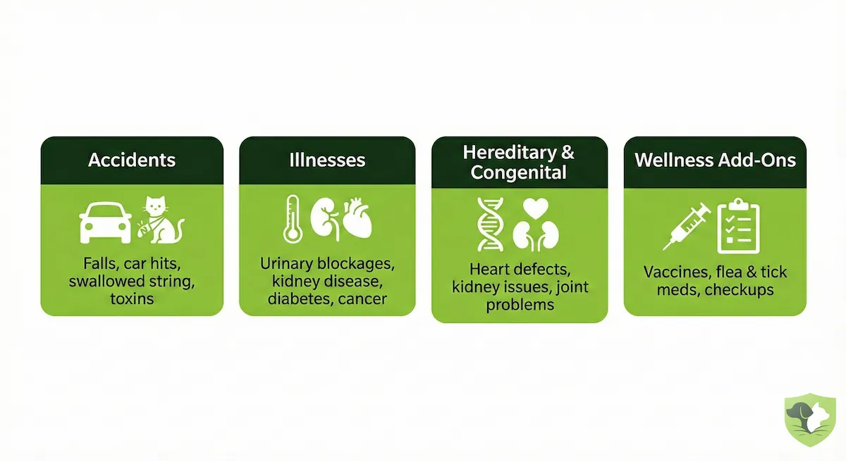 What cat insurance covers: accidents, illnesses, genetic conditions, and routine care add-ons