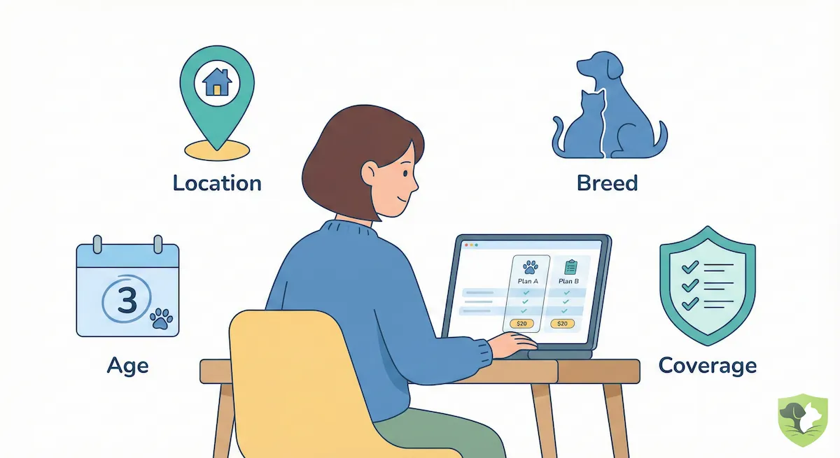 How to Choose the Right Pet Insurance Plan: Decision flowchart based on pet age, breed risk, budget, and coverage needs
